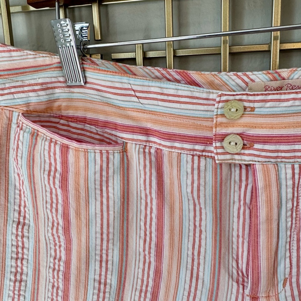 Columbia River Resort Striped Shorts Pink Cotton Petite 10 Summer - Picture 2 of 6